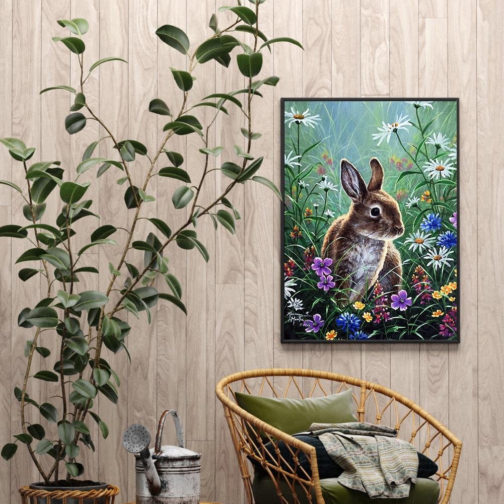 Rabbit 5D Full Round Drill Diamond Painting Crystal Mosaic Kits Wall Decor