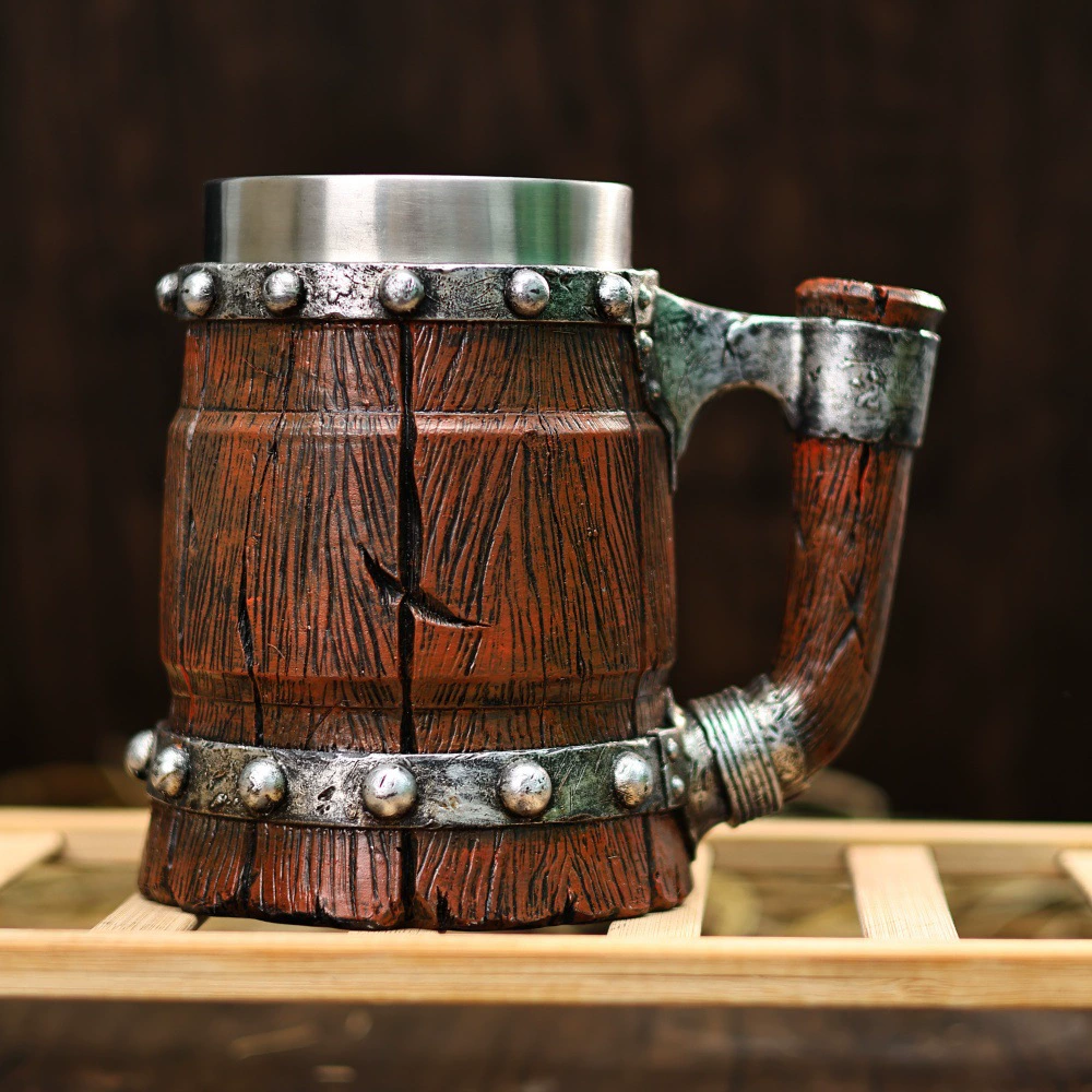Nordic Legends: Retro Beer Mug, Unleash the Warrior's Drinking Spirit
