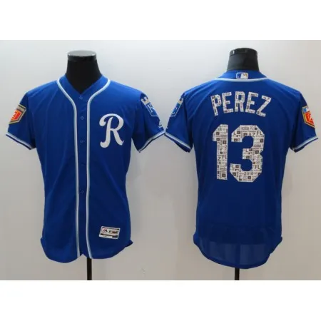 Men's Kansas City Royals #13 Salvador Perez Royal 2018 Spring Training Flexbase  Stitched MLB Jersey