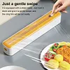 Plastic Wrap Dispenser with Cutter Magnetic Food Cling Film Cutter Kitchen Tool