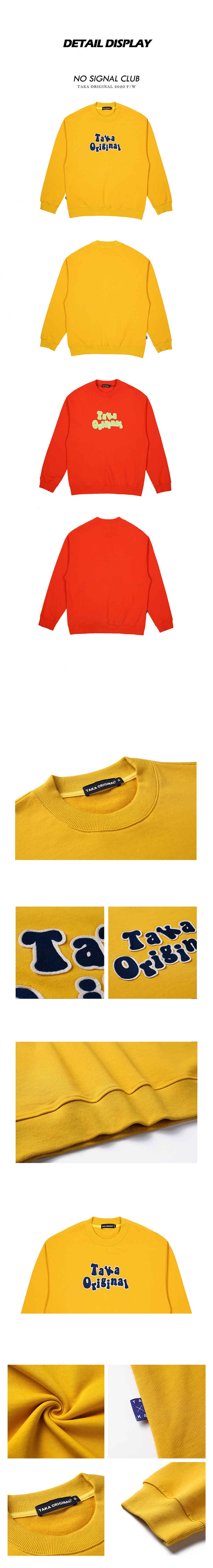 taka original 20aw logo unisex cotton long sleeves crewneck sweatshirt for women and men