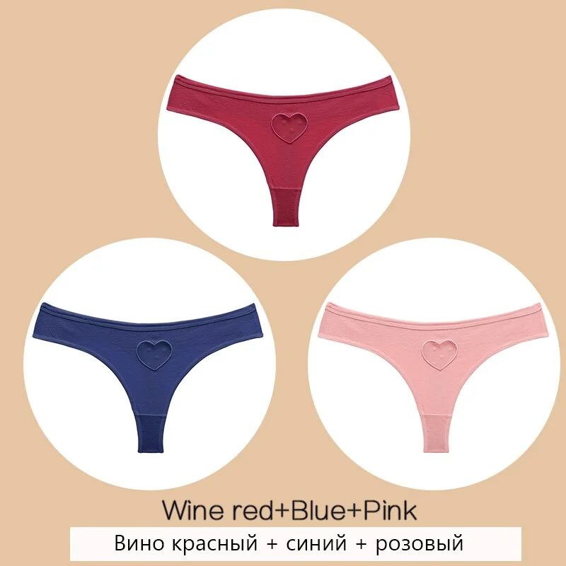 FINETOO Cotton Thongs Women Hollow Out Heart G-string Panties S-XL Ladies T-back Underpants Sexy Thong Panties Female Lingerie