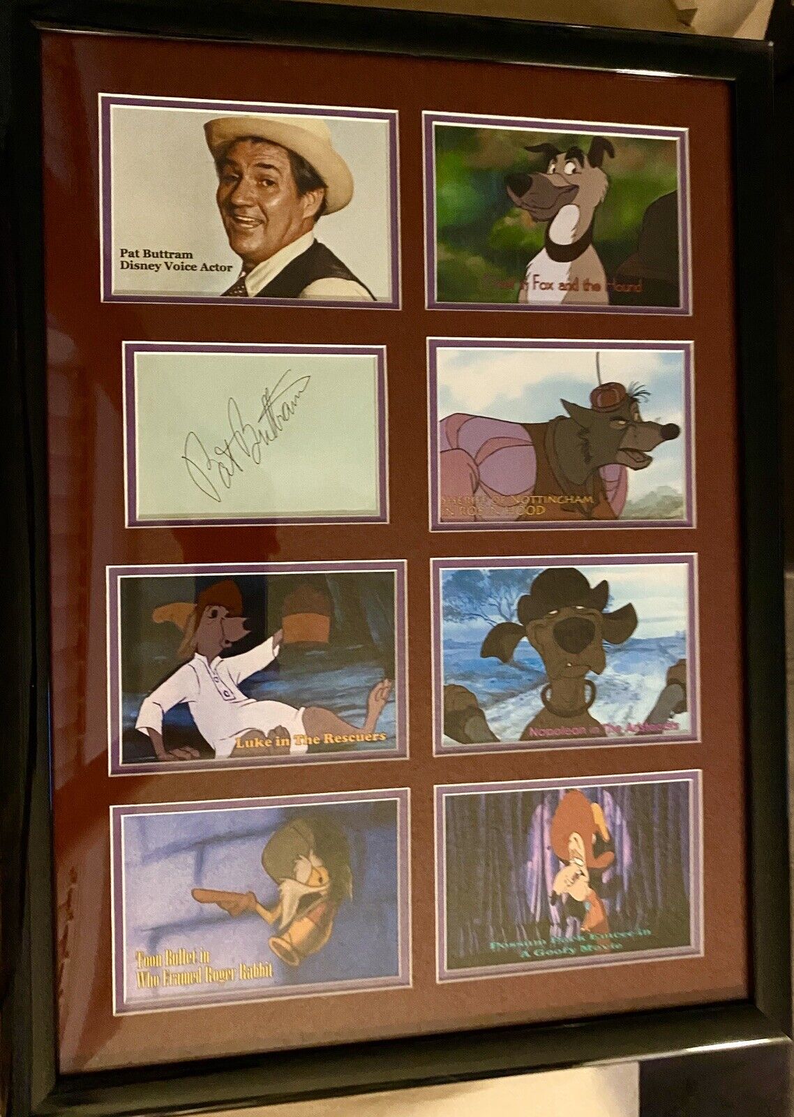 Pat Buttram Disney Voice Actor Signed Autographed 23x17 Frame