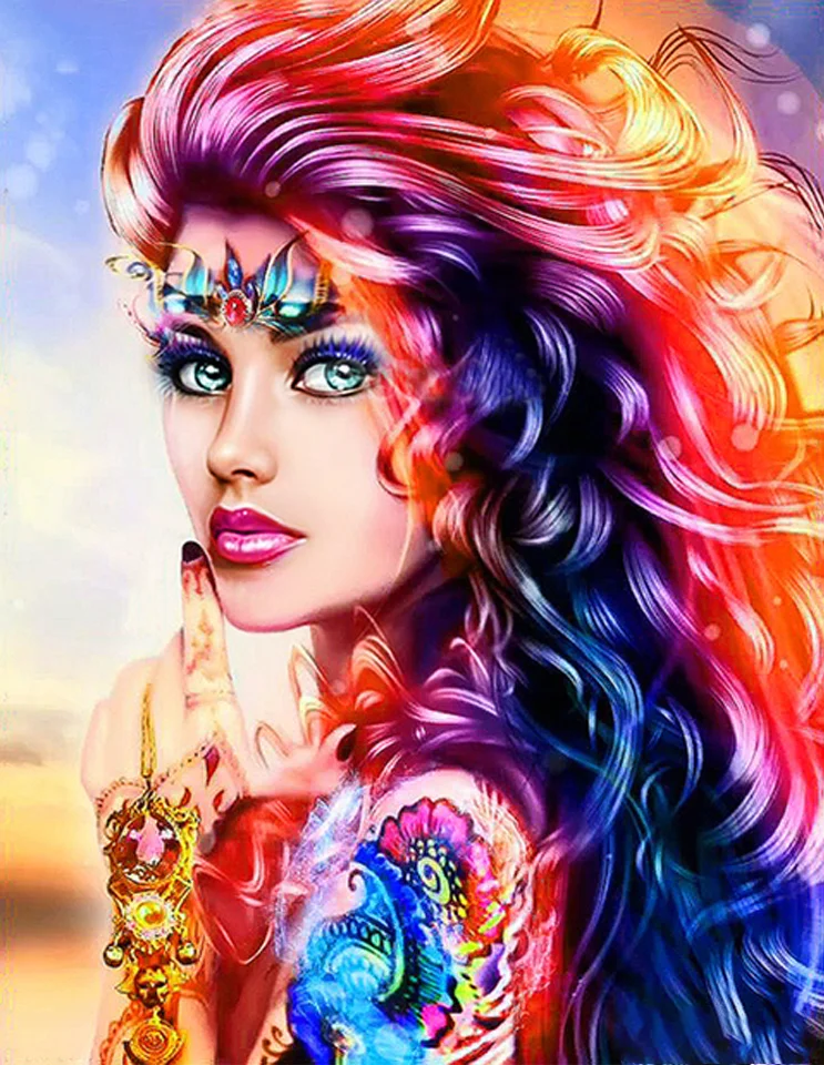 Cool Girl 40*50CM(Canvas) Full Round Drill Diamond Painting gbfke