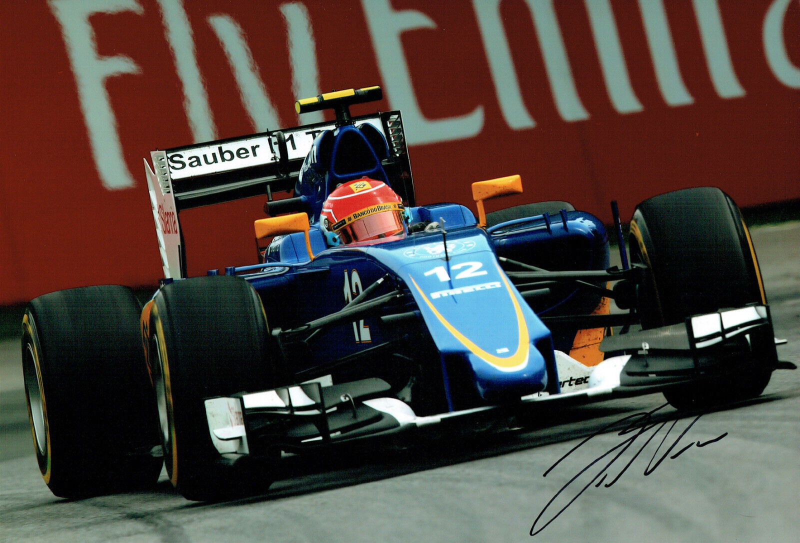 Felipe NASR Sauber F1 Driver SIGNED 12x8 Photo Poster painting AFTAL Autograph COA