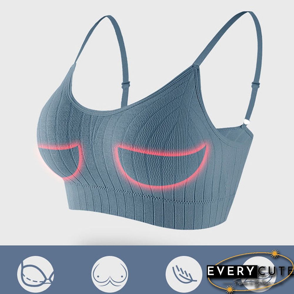 Women's Sleeveless Striped Bra Padded Tank Tops Spaghetti Strap Bralette Crop Top Tube Bras Seamless Tube Top
