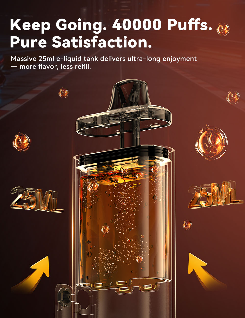 VAPEPIE 40000 PRO LED displej – zobrazenie batérie a e-liquid v reálnom čase