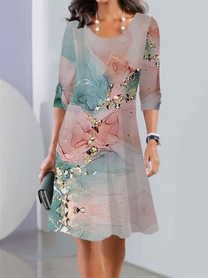 Women Long Sleeve V-neck Graphic Floral Printed Top