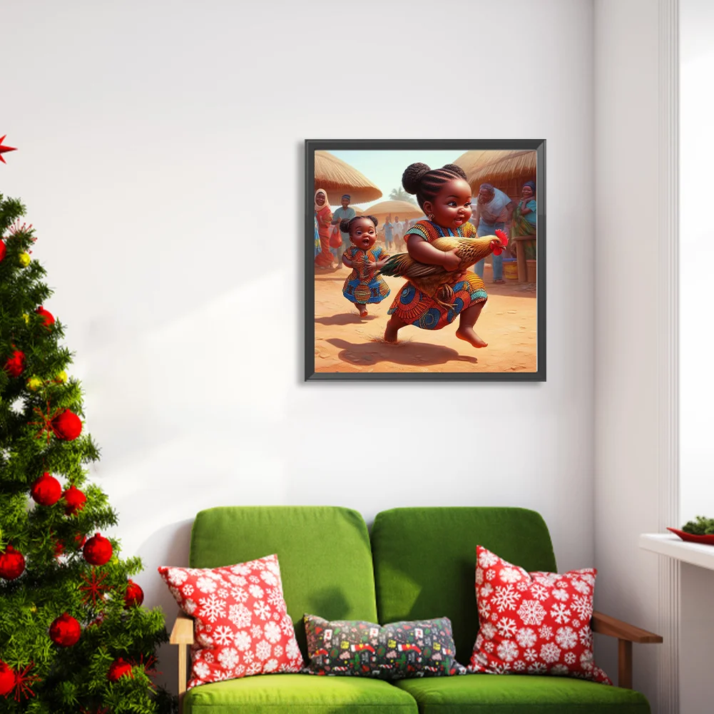 Diamond Painting - Full Round Drill - Black Child(Canvas|40*40cm)