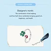Four-leaf Clover Ladybug Open Ring 925 Sterling Silver 