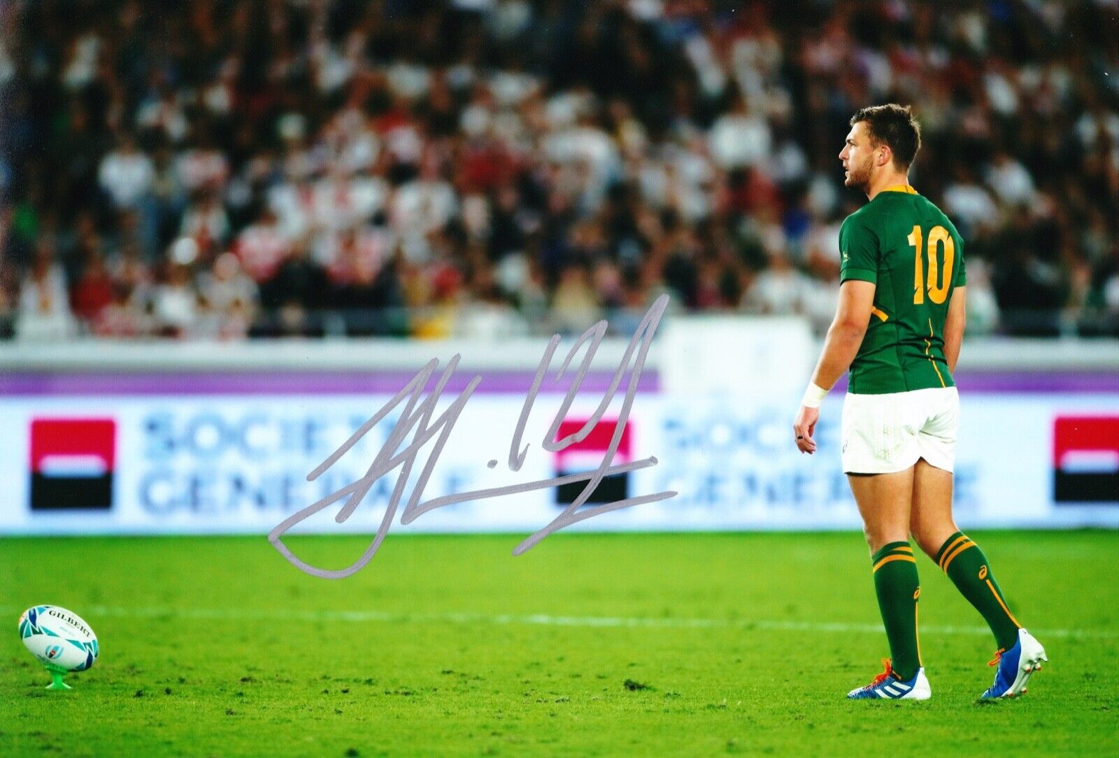 Handre Pollard Signed 12X8 Photo Poster painting 2019 Rugby World Cup South Africa AFTAL COA (G)