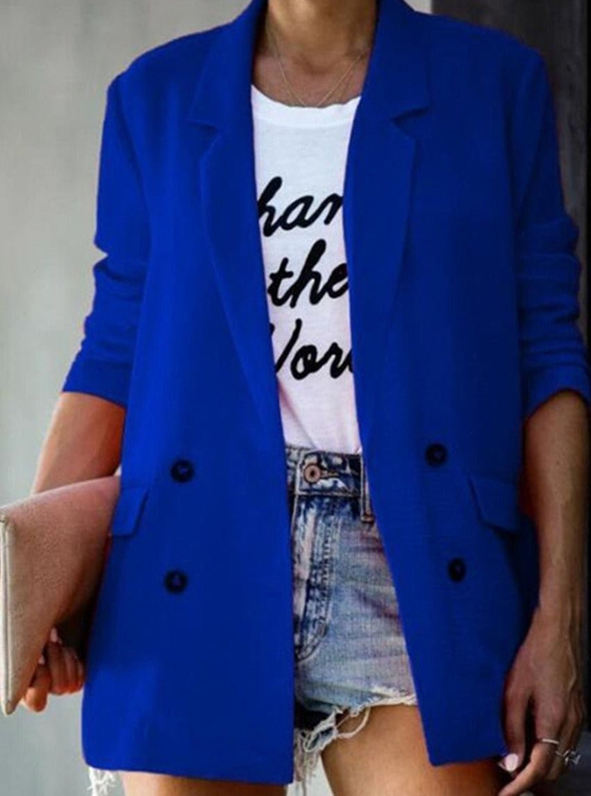 Autumn and winter long-sleeved coat button small suit | EGEMISS