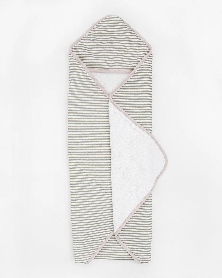 Infant Hooded Towel - Grey Stripe