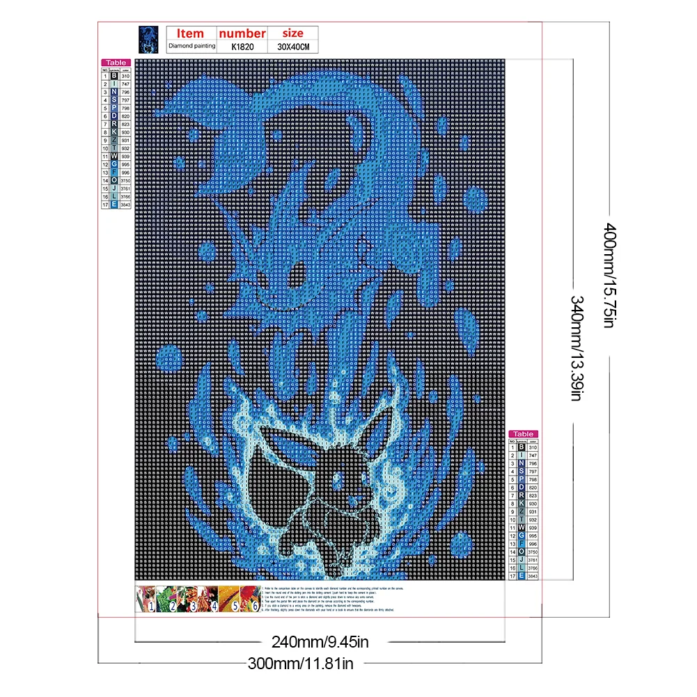 Diamond Painting - Full Round Drill - Silhouette Pokémon(Canvas|30*40cm)