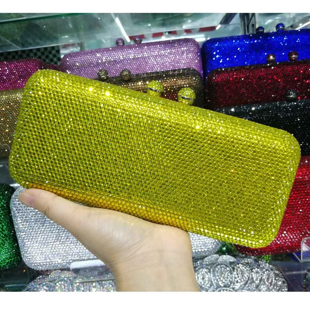 Wine Cheaper Crystal Rhinestones Women Evening Clutch Bag Bridal Wedding Clutches Party Dinner Prom Chain Shoulder Handbag Purse