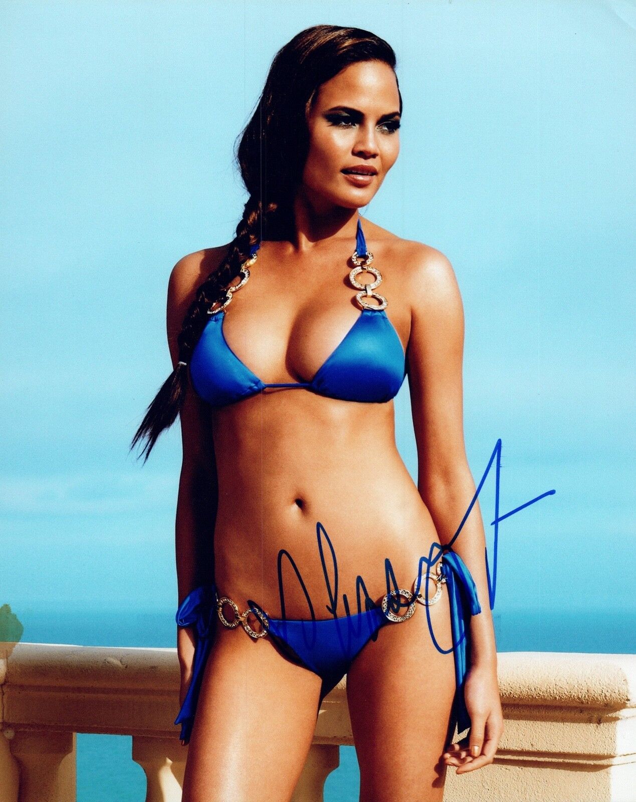 Chrissy Teigen Signed Autographed 8x10 Photo Poster painting Hot Sexy SI Swimsuit Model COA VD