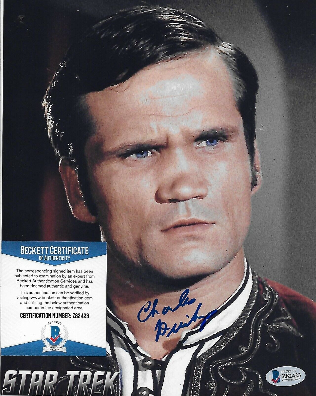 Charles Dierkop Star Trek Original Autographed 8X10 Photo Poster painting w/Beckett COA