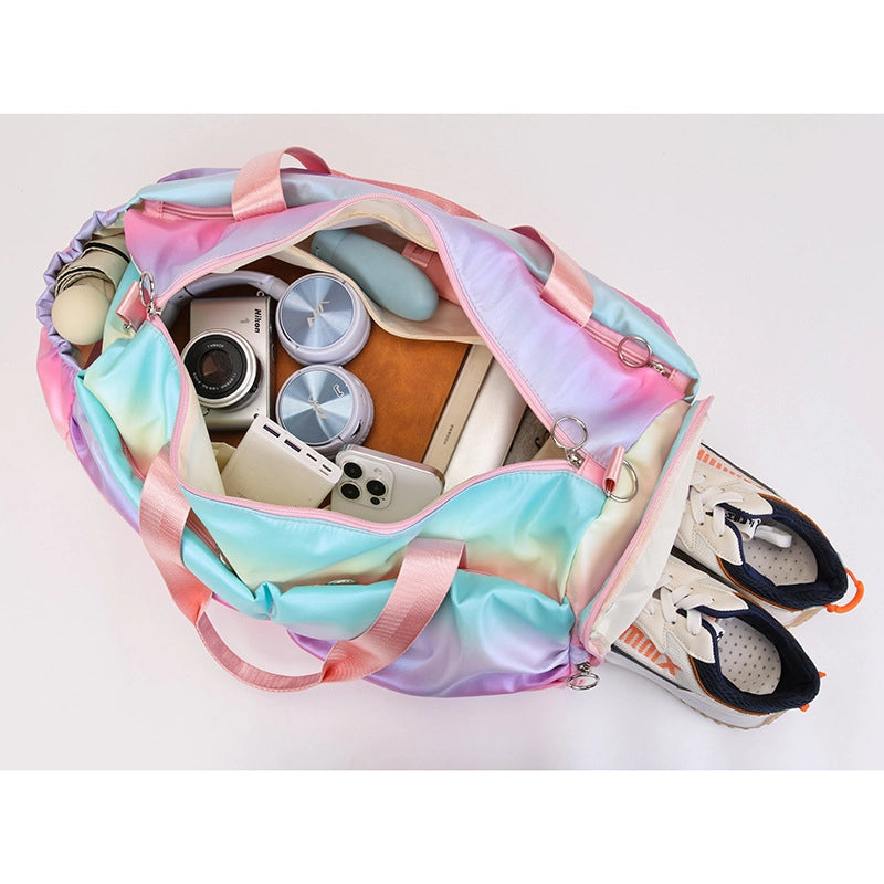 Unisex Streetwear Gradient Color Oxford Cloth Waterproof Travel Bags