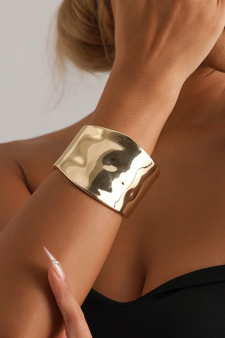 Fashion Gold Punk Smooth Geometric Shape Bracelet 2024 - Xpluswear