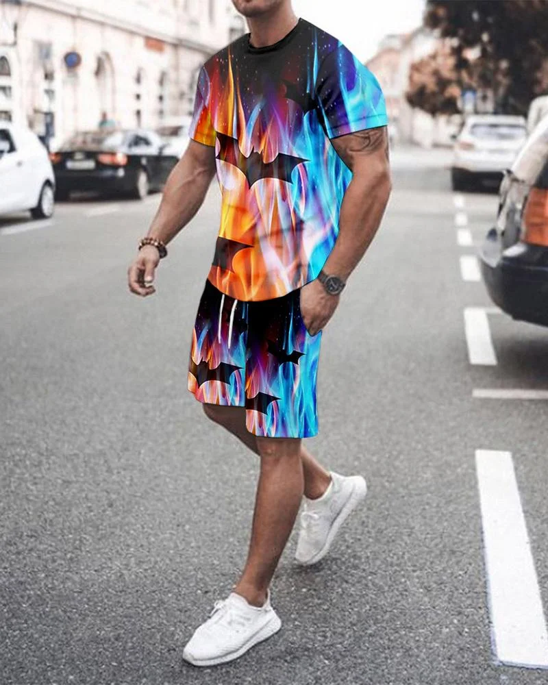 Men's Butterfly Printed Leisure Sports Suit