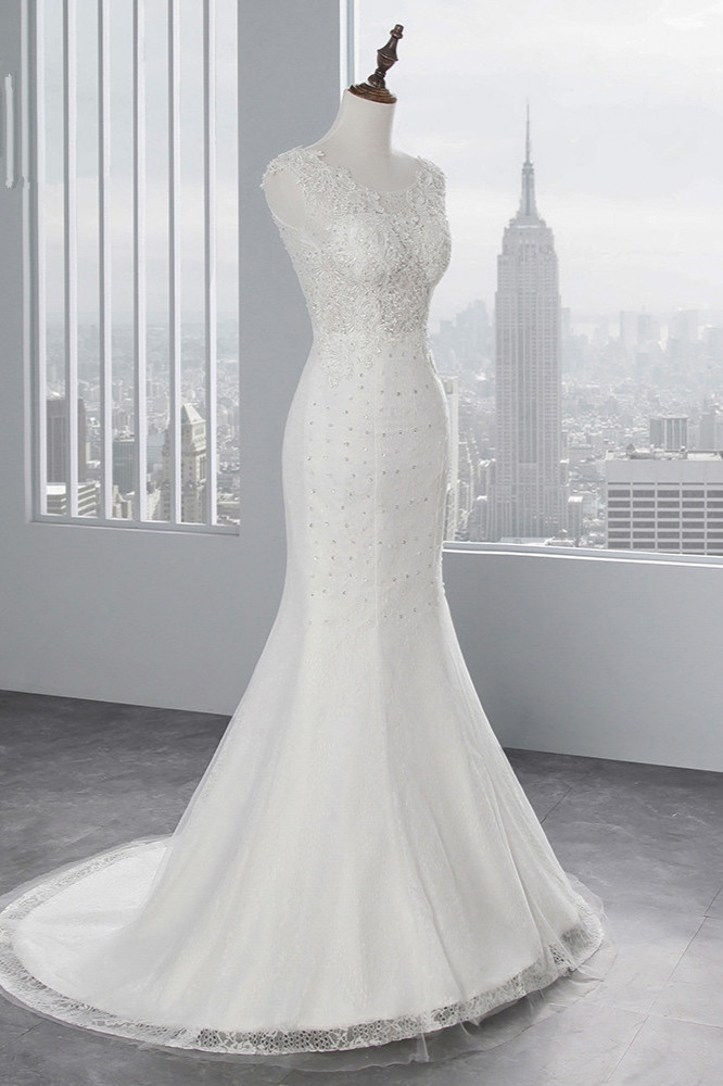 Dasida Gorgeous Off-the-shoulder Mermaid Long Wedding Dress with Tulle Lace