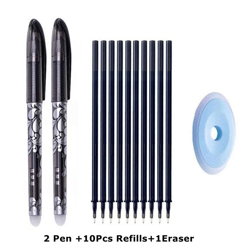 Erasable Pen Refills Rod Set 0.5mm Needle/0.7mm Bullet tip Washable Handle Erasable Ballpoint Pen for School Pen Writing Tools