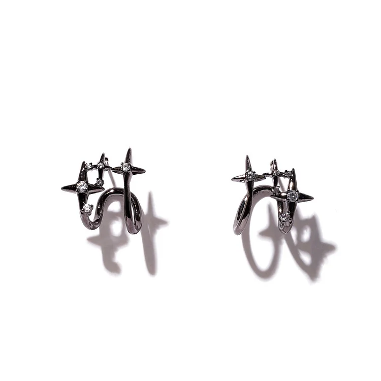 Tetragram Zircon Stud Earrings