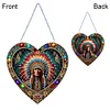 (US Local)(Upgrade Size)DIY Double Sided Effect Diamond Painting Hanging Pendant Kit (Indian)