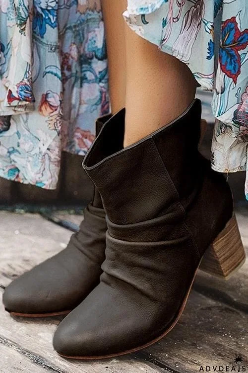 Mid Heel Ankle Boots