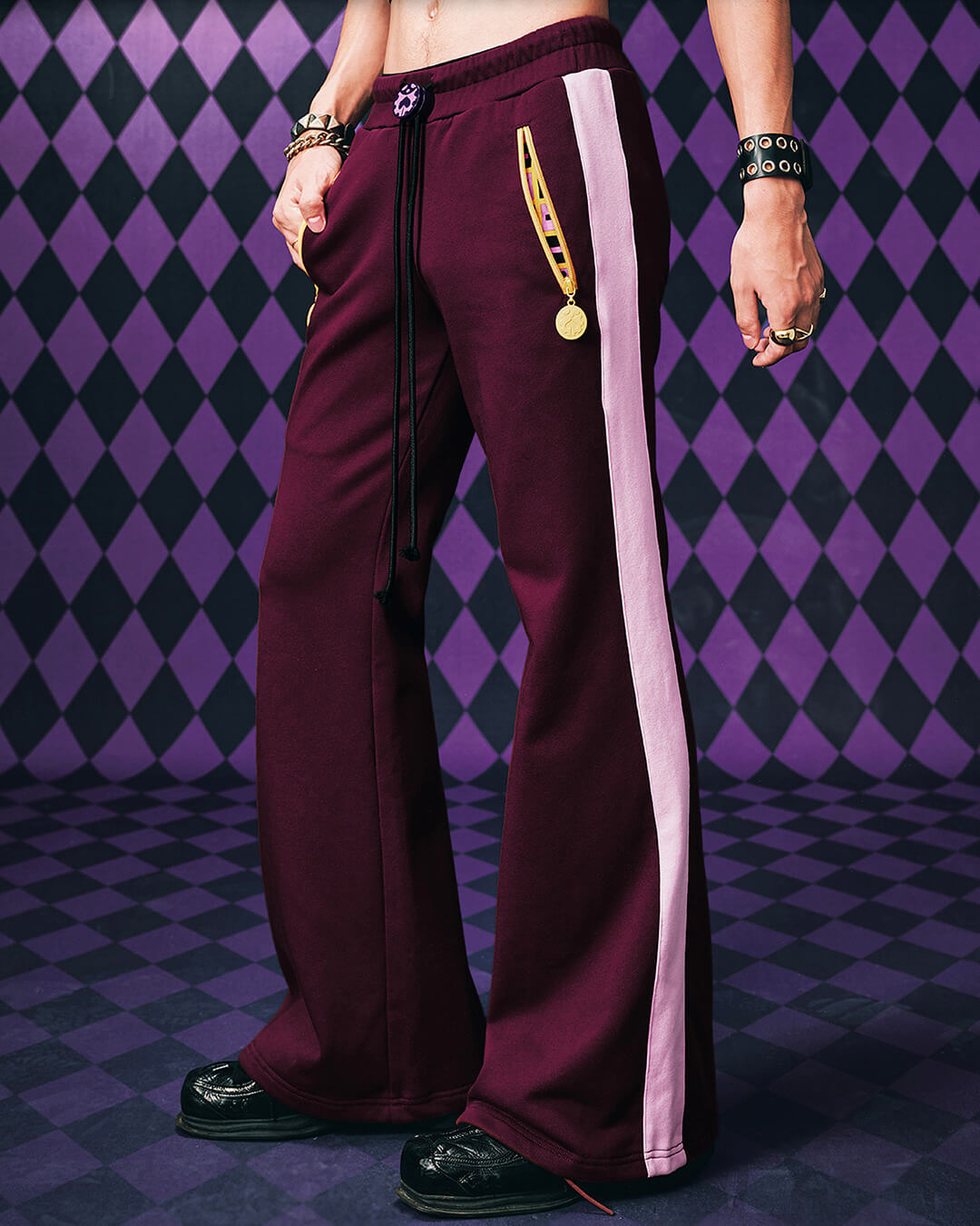 JOJO  Color Block Side Stripe Track Pants