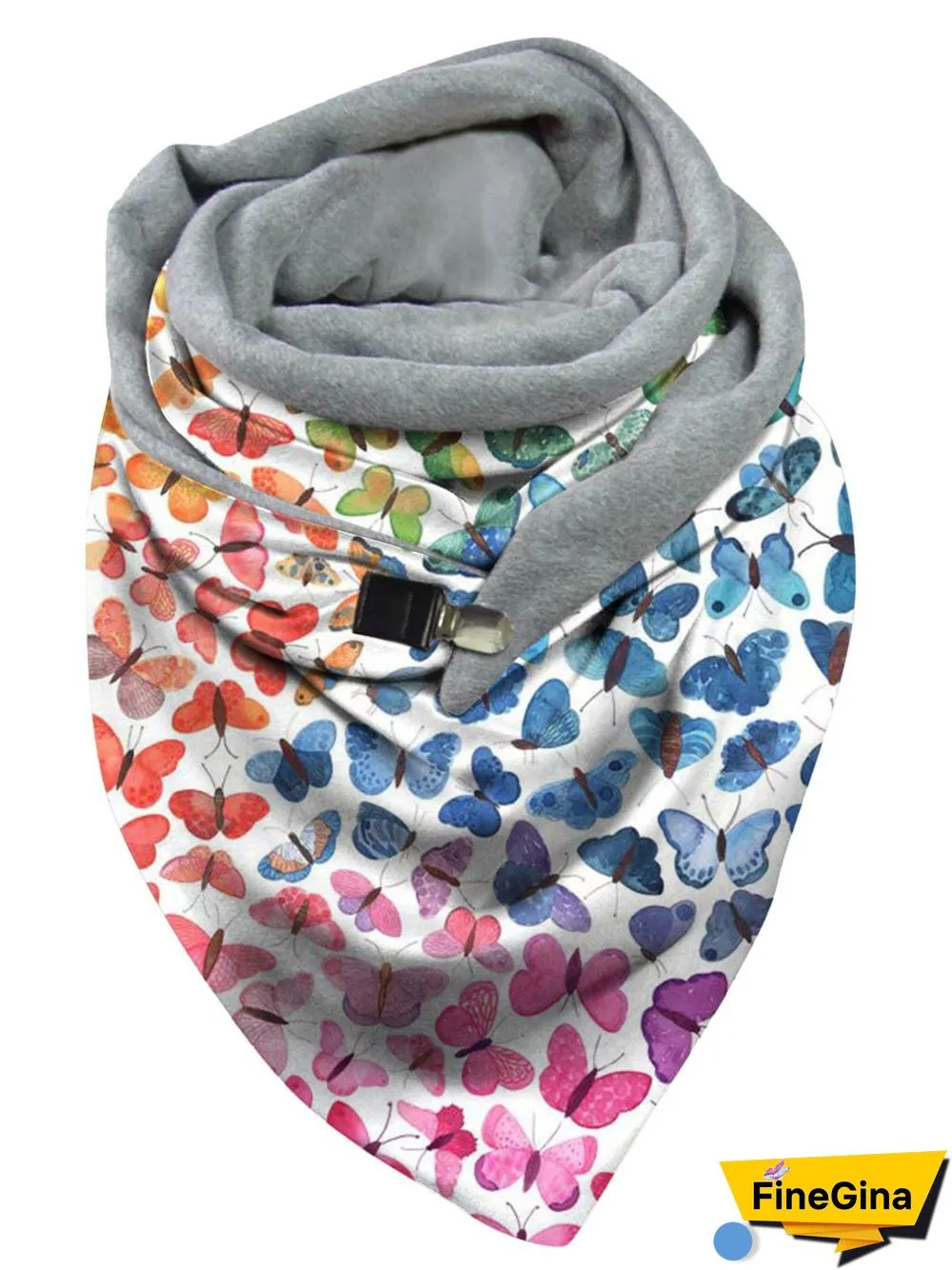 Gradient Butterfly Print Triangle Scarf Autumn/Winter Warmth