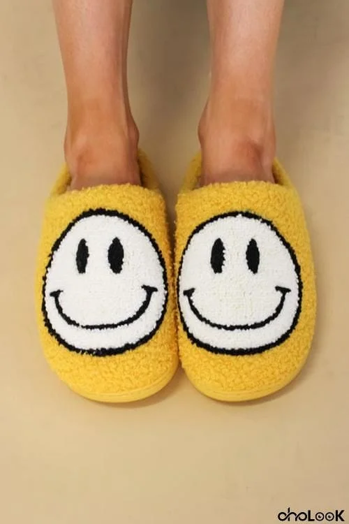 Smiley Fuzzy Slippers