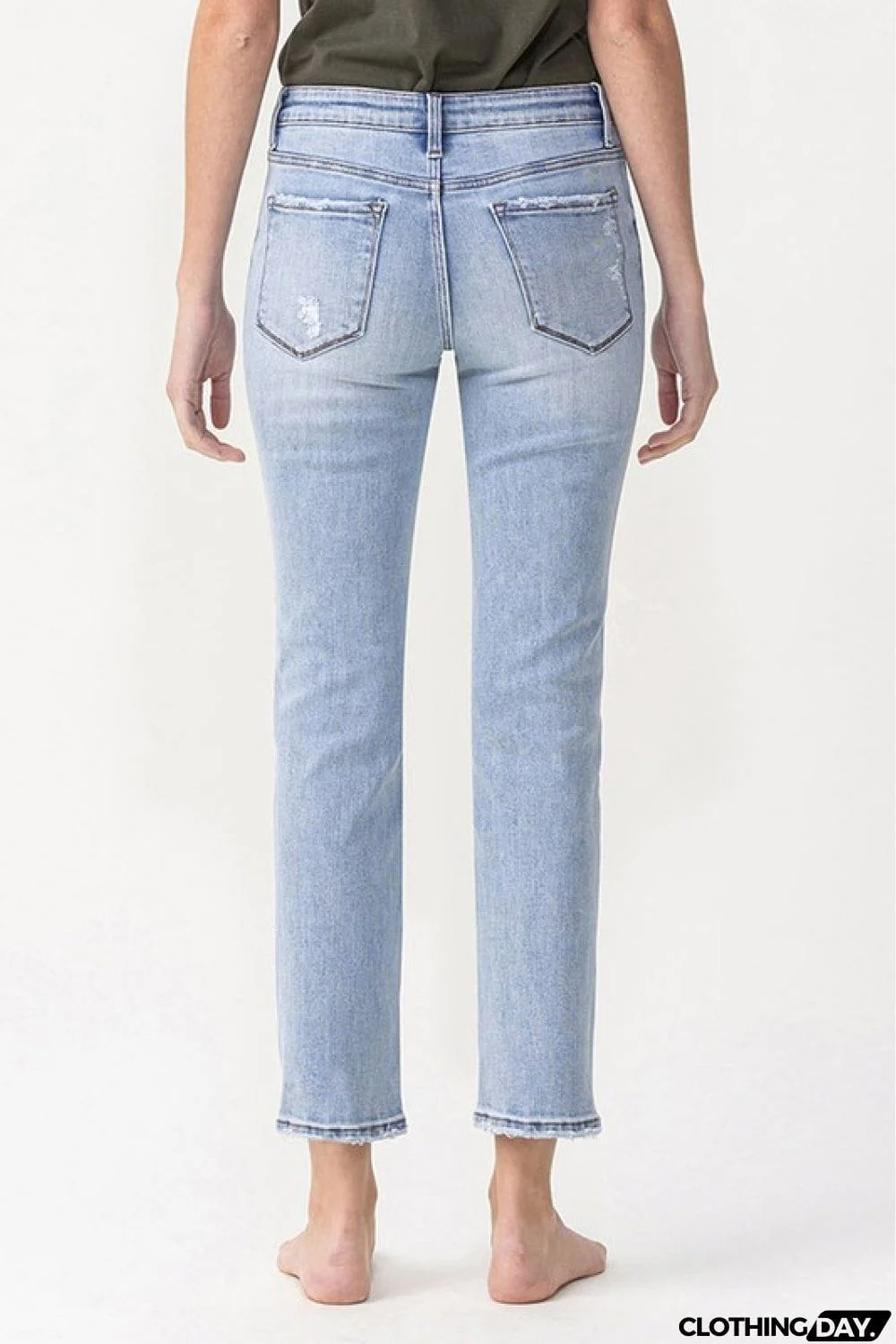 Lovervet Full Size Andrea Midrise Crop Straight Jeans