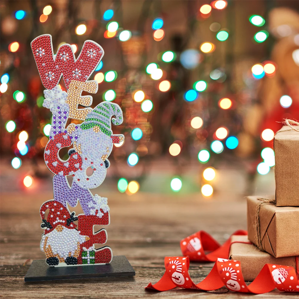 Christmas Diamond Art Ornaments Rhinestones Single-Sided for Kids Gifts