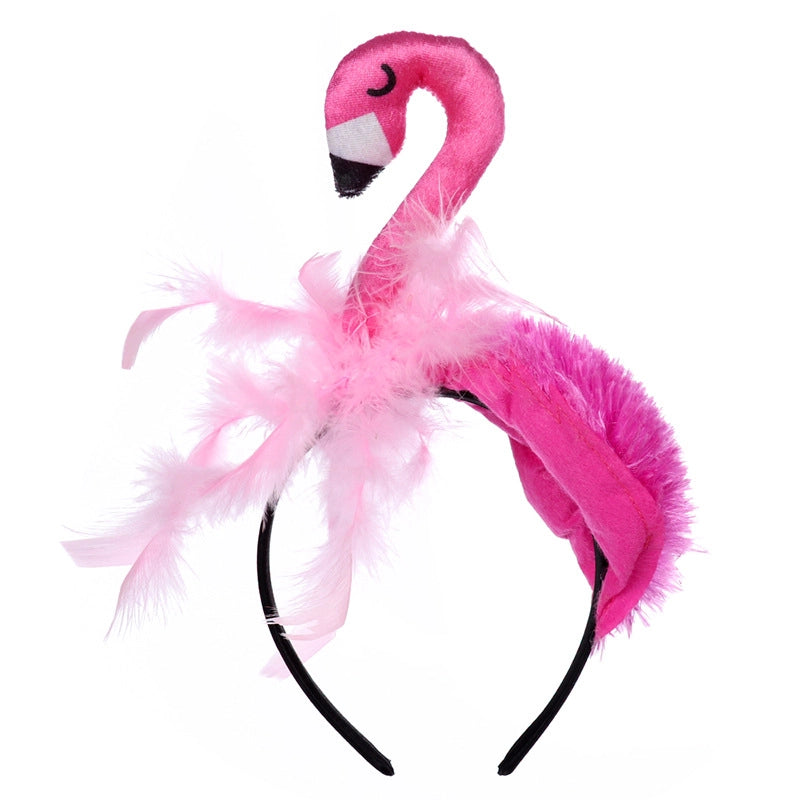 Halloween Classic Style Flamingo Dense Velvet Party Festival Headband
