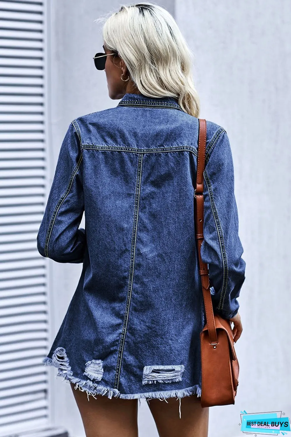 Dark Blue Jeans Shacket