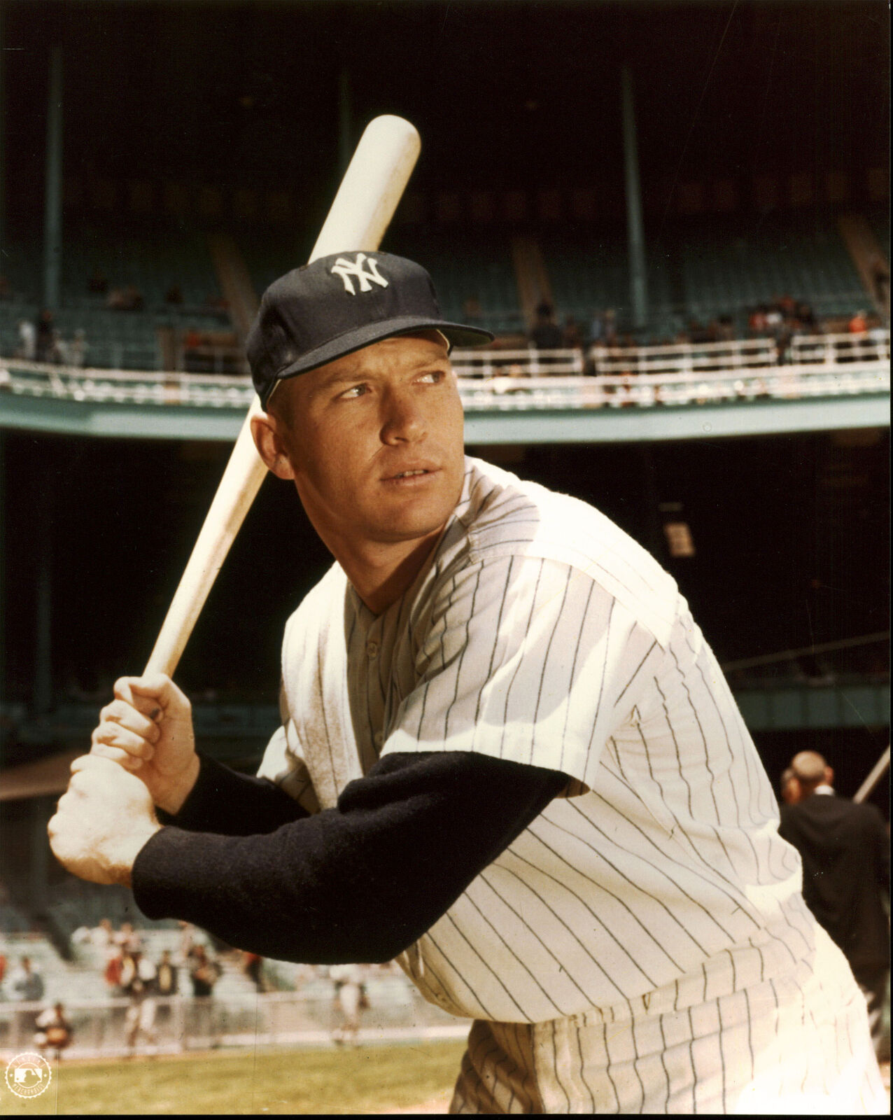 Yankees Mickey Mantle 8x10 Photo Poster paintingFile Batting Stance Closeup Photo Poster painting Un-signed