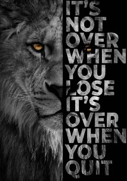 Black Lion with Inspirational Words Canvas Painting Cuadros Posters Print Wall Art for Living Room Home Decor (No Frame)