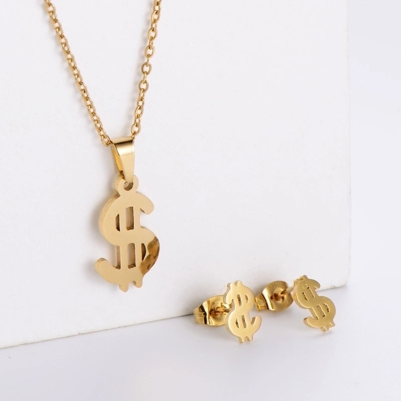 Minimalist Classic Style Infinity Dollars Butterfly 304 Stainless Steel Jewelry Set