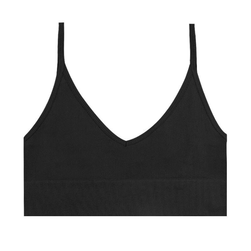 Backless Bra Seamless Wireless Bralette Women's Underwear Unlined Sports Bralet Sexy Black Low Back Bras Female Kawaii Lingerie