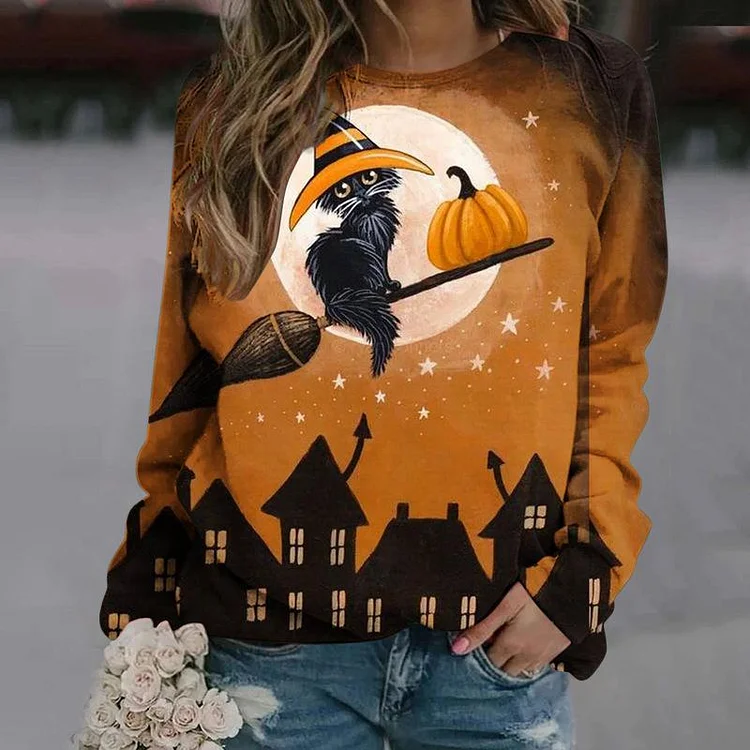 Halloween women's sweater long sleeve casual