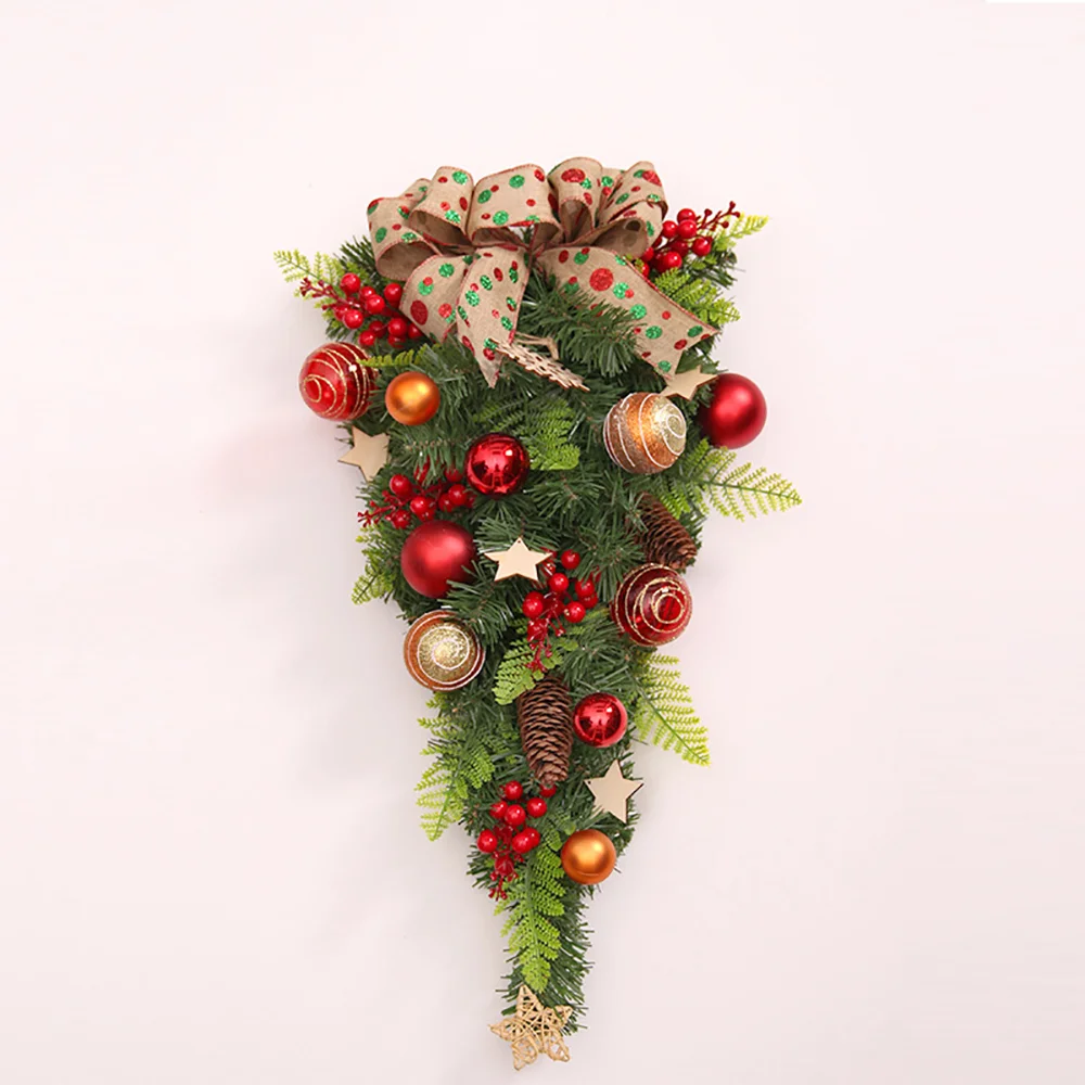 Scene decoration new upside down Christmas tree rattan ornaments