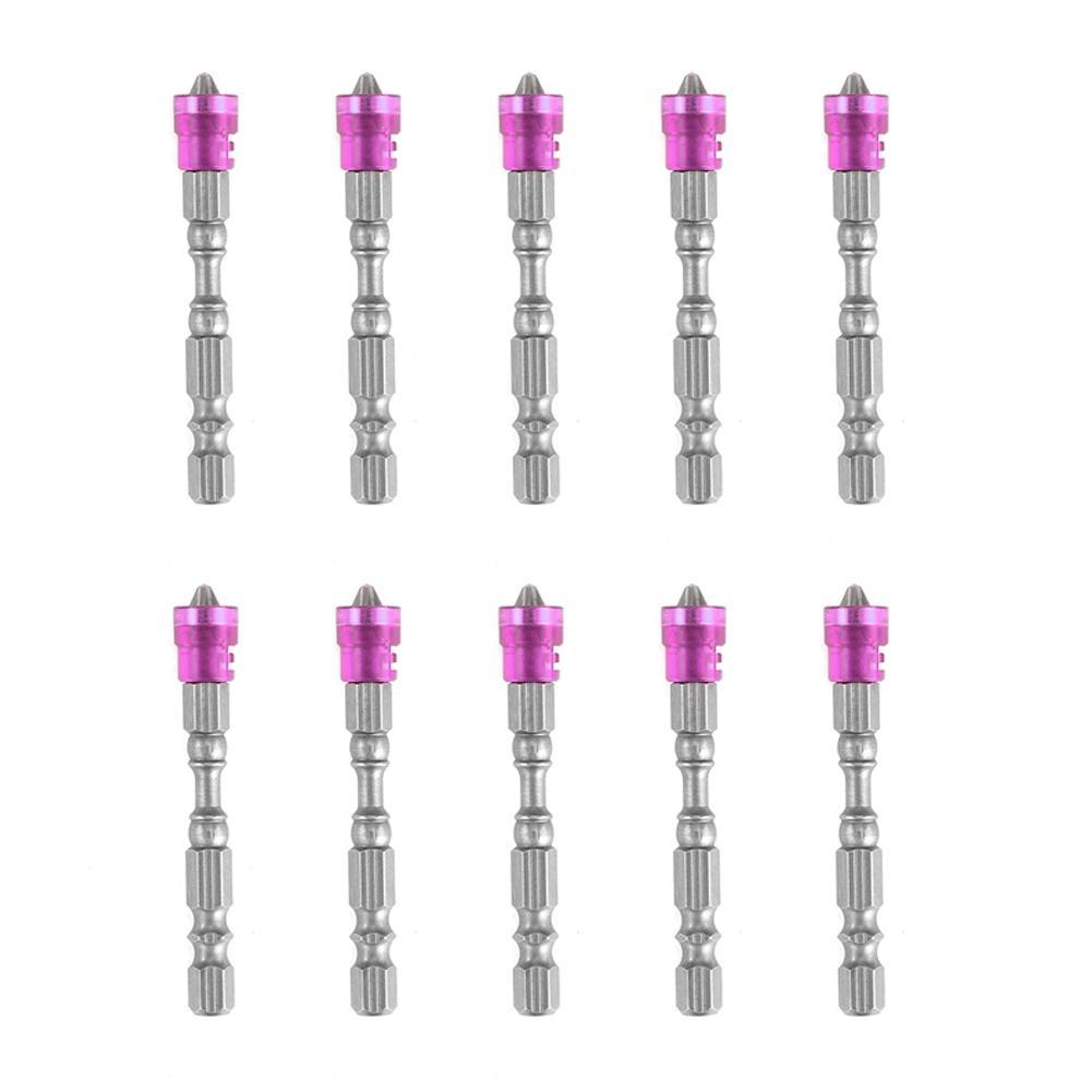 

10pcs PH2 Magnetic Screwdriver Bit Anti Slip S2 Steel Electric Screw Driver, Purple, 501 Original