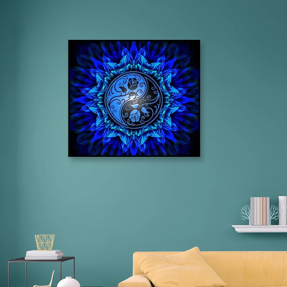 Full Round Diamond Painting 30*30cm - Mandala Flower Tai Chi Diagram