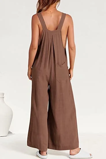 Plus Size Wide Leg Overalls Jumpsuit (Buy 2 Free Shipping)