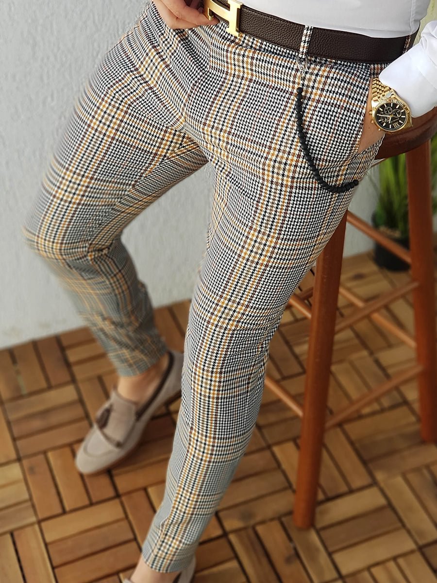 Men's Retro Plaid Casual Pants