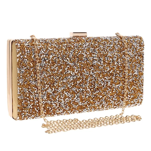 Ladies Party Wedding Bags Rhinestone Solid Colored Glitter Clutch Bag