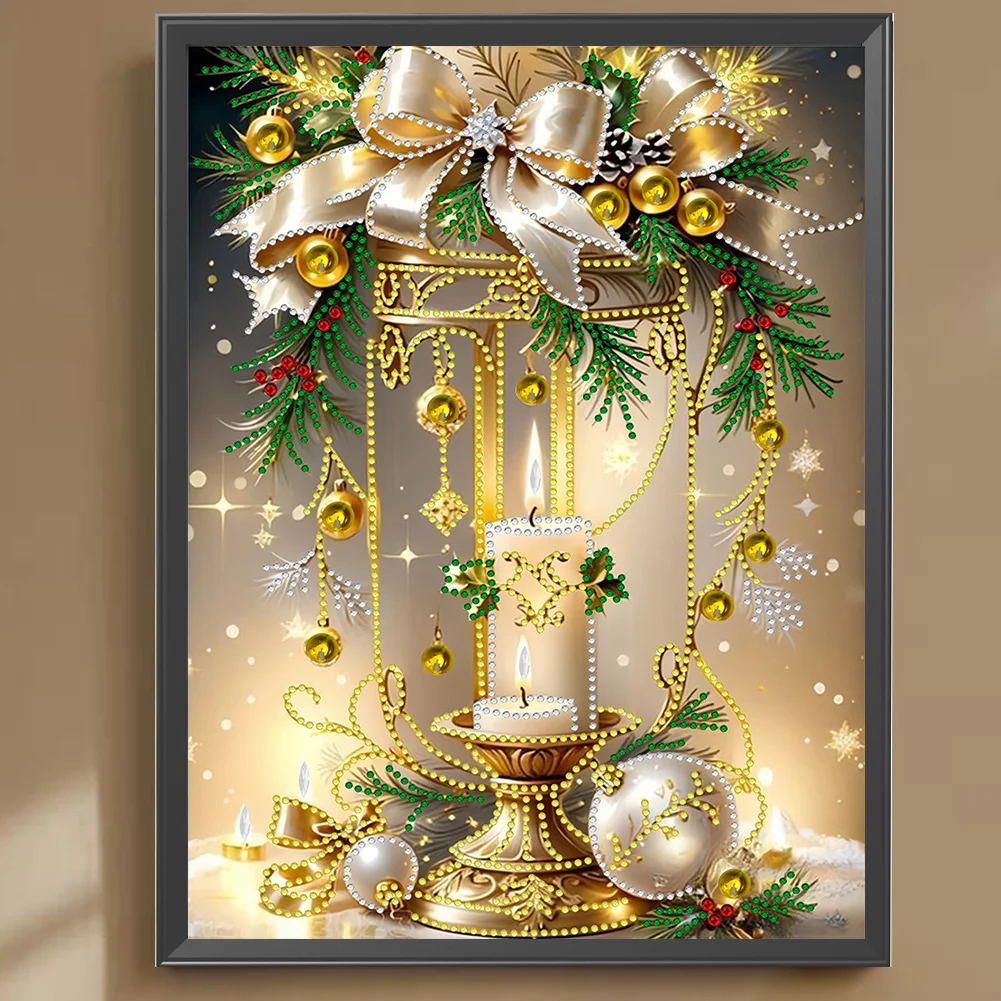 Diamond Painting - Partial Special Shaped Drill - Christmas Candle(Canvas|30*40cm)