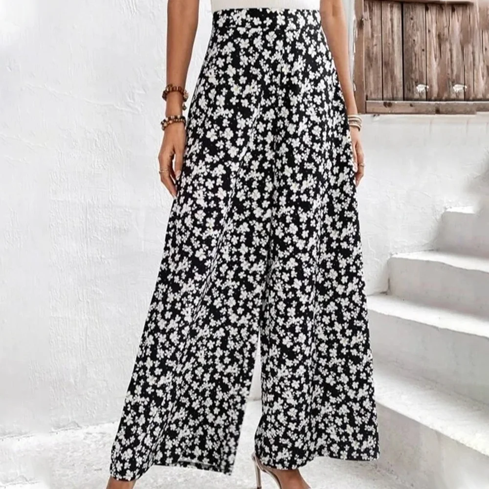 Smiledeer Spring and summer new women's floral loose casual pants