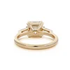 14K Yellow Gold 3.5ct Asscher Cut Lab diamond Double Claw Prongs Three-stone Ring with Two Tapered Baguette Cut